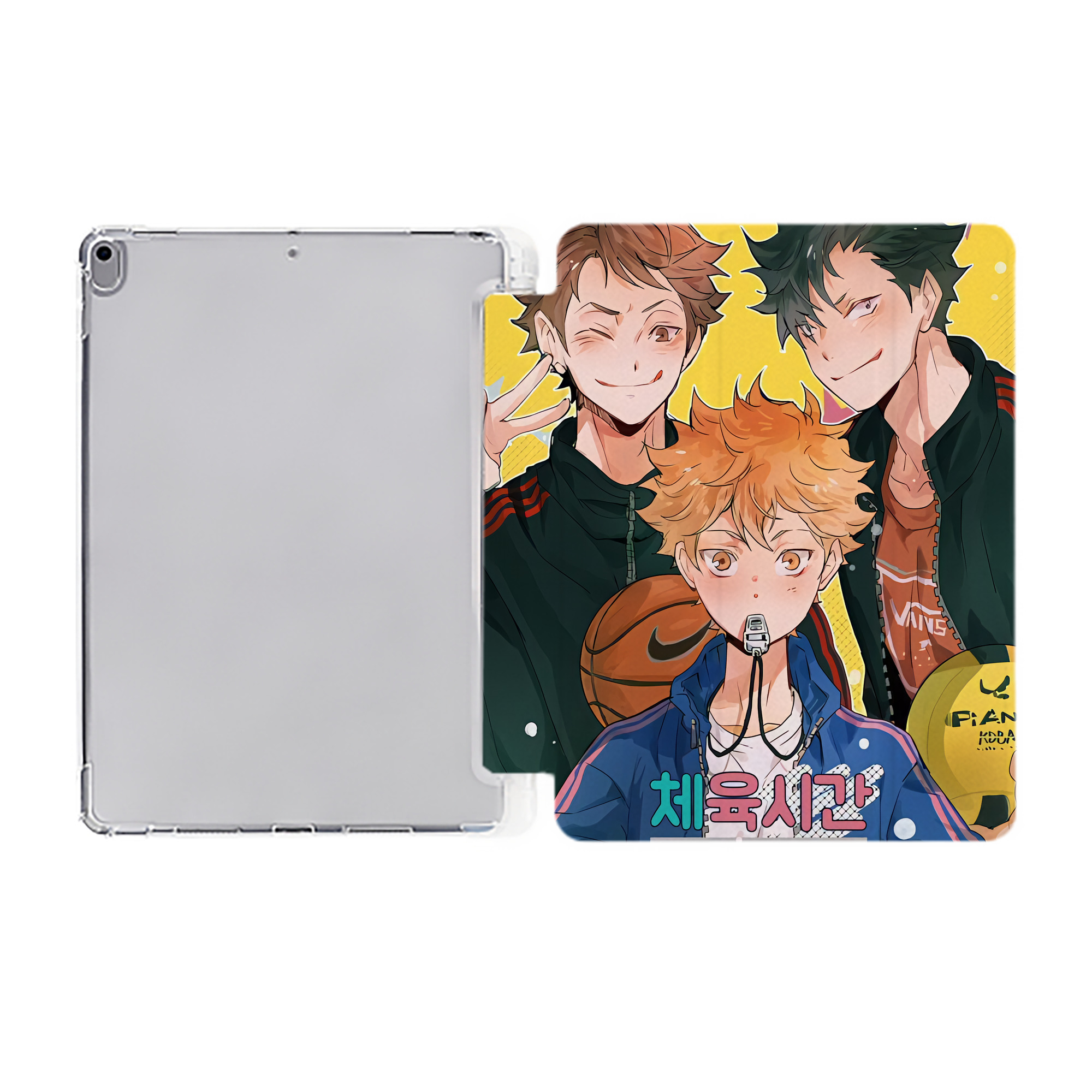 （画像用） ハイキュー!! Haikyu!! IPad ケース ペン収納付き 三つ折りスタンド PUレザー×シリコン 対応機種9.5/10.5/10.9インチ